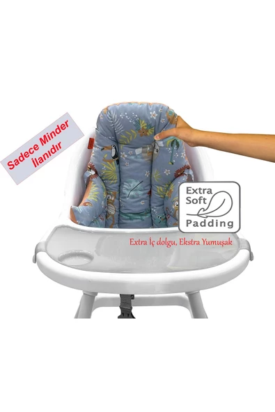 HOLMER Leke Tutmaz Organik Mama Sandalyesi Minderi & Kılıfı Md Gri - 7