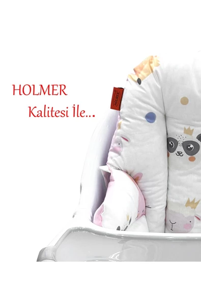 HOLMER Leke Tutmaz Organik Mama Sandalyesi Minderi & Kılıfı Md Pembe - 6