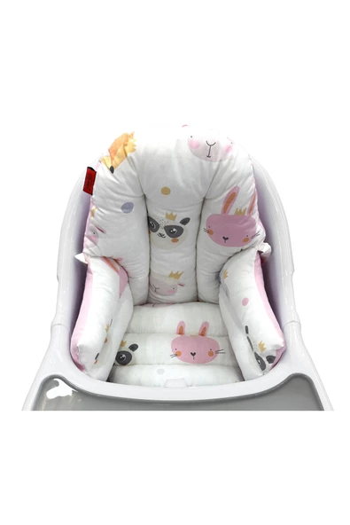 HOLMER Leke Tutmaz Organik Mama Sandalyesi Minderi & Kılıfı Md Pembe - 5