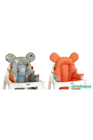 HOLMER Leke Tutmaz Organik Mama Sandalyesi Minderi & Kılıfı ML TURUNCU - 4