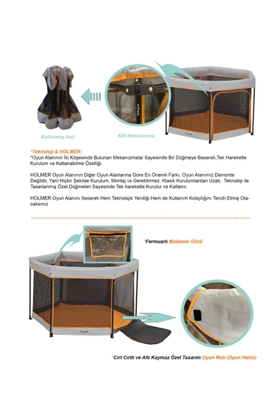 HOLMER Kids Eurostyle Oyun Alanı / Park Yatak / Oyun Parkı - 3