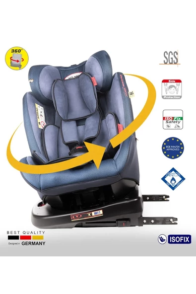HOLMER (KILIF HEDİYELİ) Kids Maxi Protect Aero 3d ( 360° Dönebilir) 0-36kg Isofix Oto Koltuğu - 3