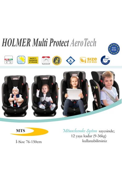 HOLMER Kids Multi Protect Aero Tech I-size 9-36kg Isofix Oto Koltuğu - 8