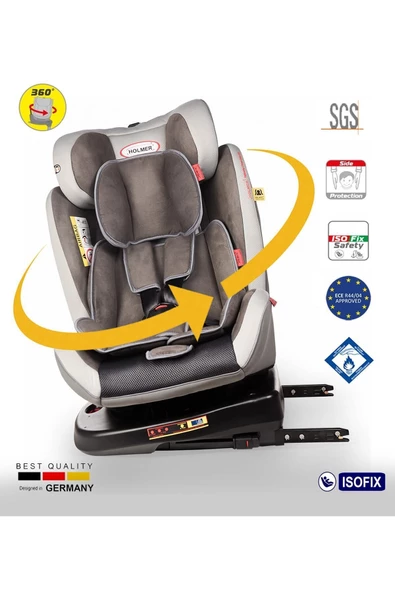HOLMER (KILIF HEDİYELİ) Kids Maxi Protect Aero 3d ( 360° Dönebilir) 0-36kg Isofix Oto Koltuğu - 3