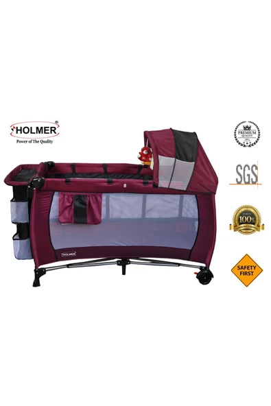 Holmer Kids Eurostyle Oyun Parkı Park Yatak 60x120cm Mürdüm - 2
