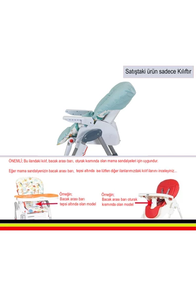 HOLMER Leke Tutmaz Organik Mama Sandalyesi Minderi & Kılıfı Max-M Su Yeşili - 4