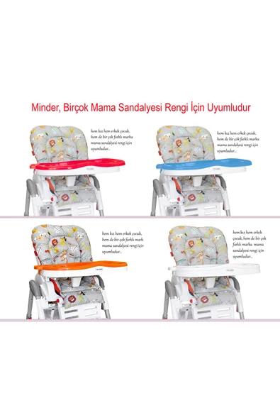 HOLMER Leke Tutmaz Organik Mama Sandalyesi Minderi & Kılıfı Max-M Koyu Gri - 7