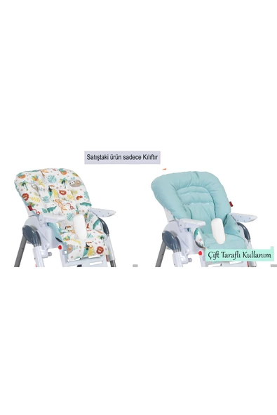 HOLMER Leke Tutmaz Organik Mama Sandalyesi Minderi & Kılıfı Max-M Su Yeşili - 2