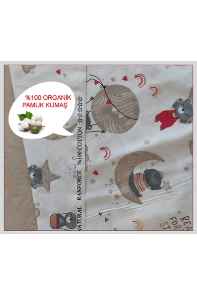 HOLMER Bebek Nevresim Takımı Organik Pamuk Oyun Parkı Beşik Nevresim Seti - 3