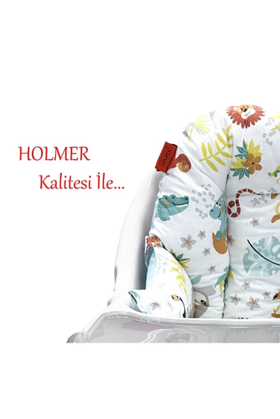 HOLMER Leke Tutmaz Organik Mama Sandalyesi Minderi & Kılıfı Md Turkuaz - 6