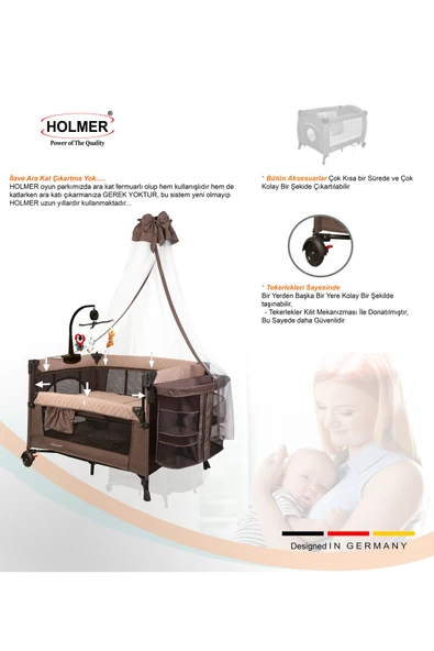 HOLMER Maxi Comfort Coolstyle Anne Yanı-deluxe Kumaş Premium Oyun Parkı Bej + Aloevera Yatak 70x110 Cm - 6