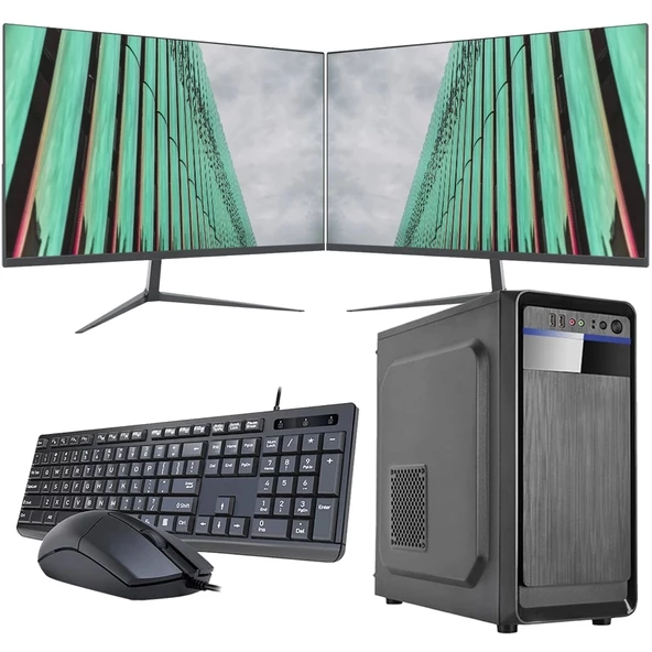 i7 14700 8GB 120GB SSD Çift 24" Monitörlü Ev ve Ofis Bilgisayarı (Business)