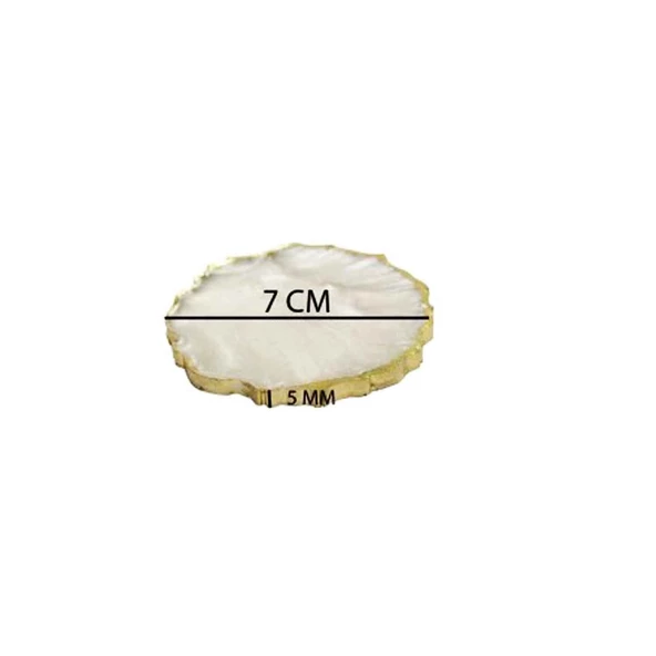 Epoksi Magnet  Yanı Gold Gümüş Varaklı 7 CM  (10  Adet)  Altın