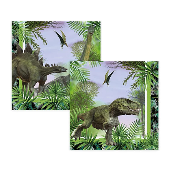 Jurassic Temalı Kağıt Peçete 33X33 CM (16 Adet)