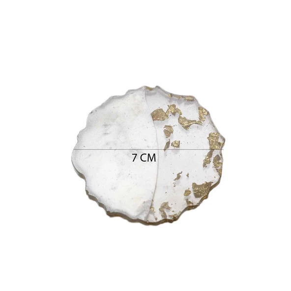 Epoksi Magnet Tırtıklı  Varaklı Yarısı Şeffaf  7 CM  (10 Adet)   Altın
