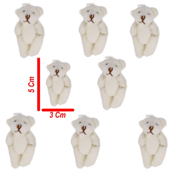 Peluş Ayıcık Parmak Ayıcık 5X3.5 CM Minik Boy Ayıcık (10 Adet)  Krem - 2