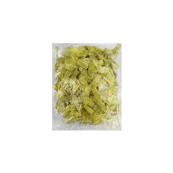 Fiyonk Hazır Satenden Yaldızlı A/G 1Cm (100 Adet)  Altın - 2