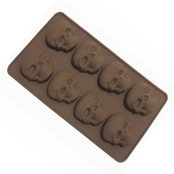 Silikon  Kalıp Kuru Kafa Çikolata Kalıbı 8 li - 2