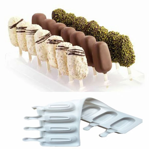 Magnum Şekilli Silikon Dondurma Tatlı Meybuz Kalıbı 8&apos;li - 3