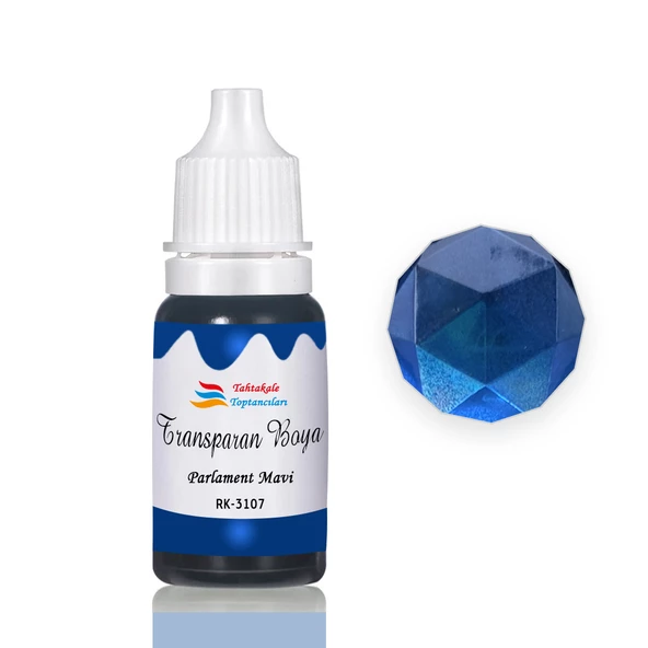 Epoksi Reçine Transparan Boya Pigment Şeffaf Epoksi Boyası 20 ML  Parlament Mavi - 3107