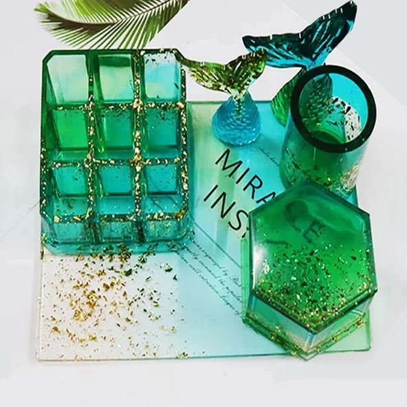 Epoksi Silikon  Kalıp Düz Tepsi Kalıbı 25 X 25 CM - Resim 5