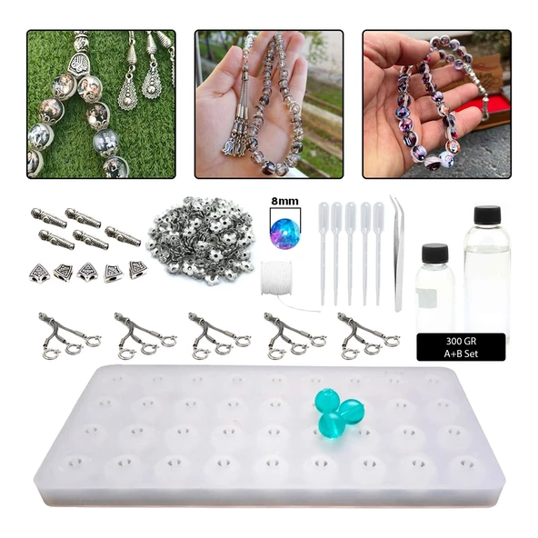 Epoksi Tesbih Kalıbı Yapım Seti 8 MM ürün görseli