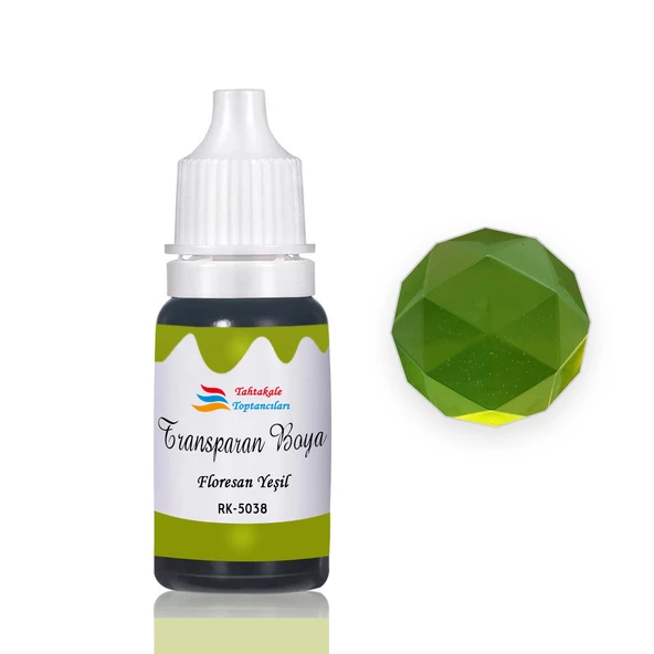 Epoksi Reçine Transparan Boya Pigment Şeffaf Epoksi Boyası 20 ML  Floresan Yeşil - 5038