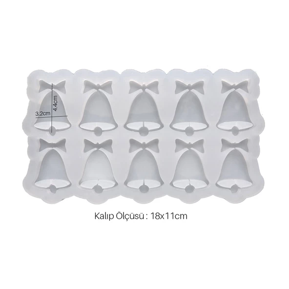Epoksi Silikon Kalıp Çoklu Yılbaşı Zili Kalıbı 10 Lu - 2