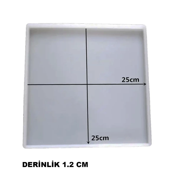 Epoksi Silikon  Kalıp Düz Tepsi Kalıbı 25 X 25 CM - Resim 3