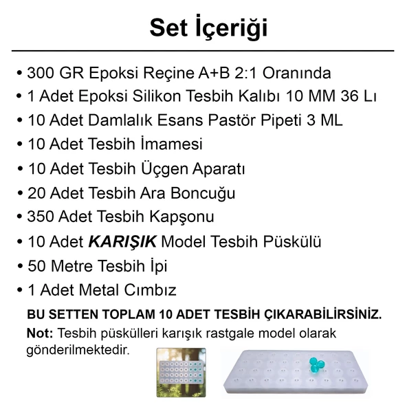 Epoksi Tesbih Kalıbı Yapım Seti 10 MM - 2