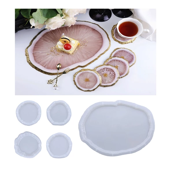 Epoksi Büyük Kristal Köşeli Bardak Altlığı 4 lü Set - 3