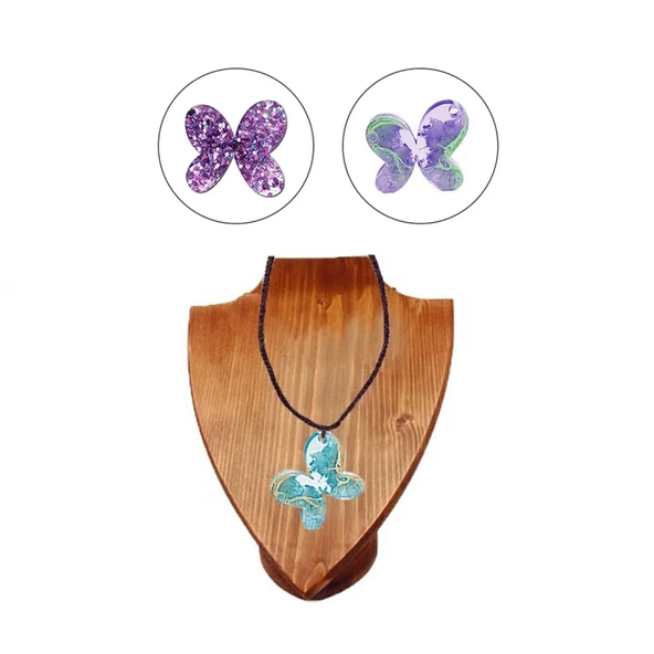 Epoksi Reçine Silikon Kalıp Çoklu Anahtarlık Kolye Kelebek Kalıbı 10 Lu - 4