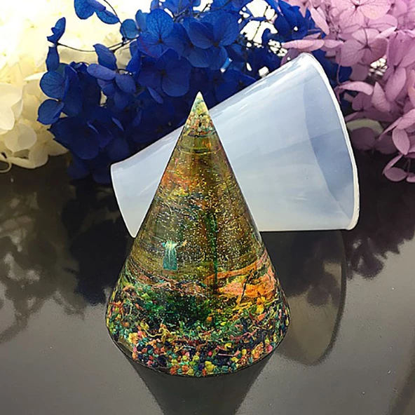Epoksi Silikon Kalıp Konik Kalıbı 6 CM - 2