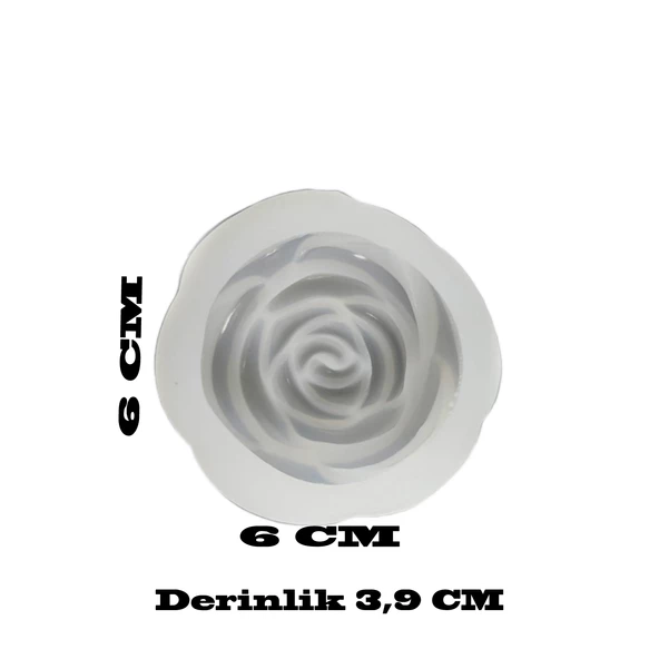 Epoksi Silikon Kalıp Yuvarlak Gül Desenli  6 CM E39 - 2