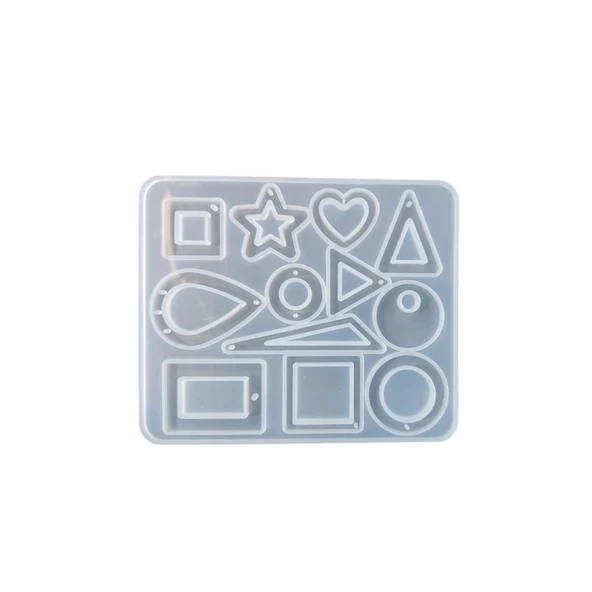 Epoksi Silikon Kalıp 12 li Ortası Açık Şekiller Takı Kalıbı E125 ürün görseli