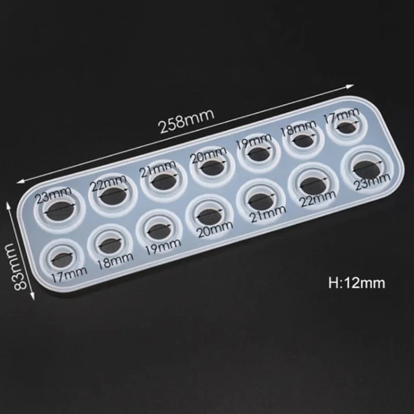 Epoksi Silikon Kalıp Çoklu Yüzük Kalıbı 14 Lü - Resim 3