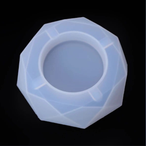 Epoksi Silikon Kalıp Küllük Kalıbı Kristal  Model 13.5 CM - 2