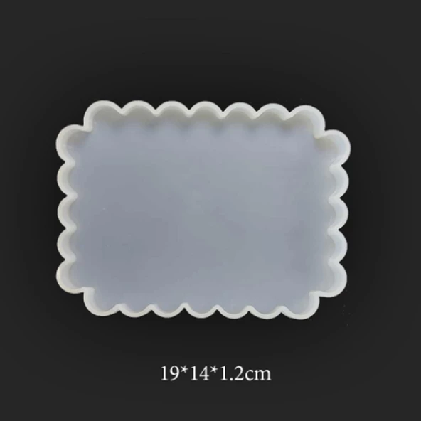 Epoksi Silikon  Kalıp Fırfırlı  Tepsi Kalıbı 14 X 19 CM - 2
