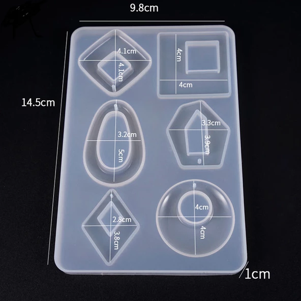 Epoksi Silikon Kalıp Ortası Açık Takı Küpe Ve Kolye 6 Lı - 3