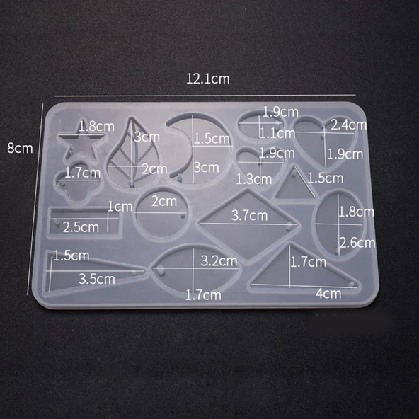 Epoksi Silikon Kalıp 15 li  Küpe Kolye Ve Takı  Ucları - 2