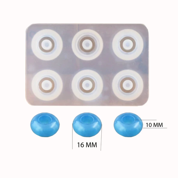 Epoksi Silikon Kalıbı Yatsı Boncuk Modeli 16 MM 6 LI - 2