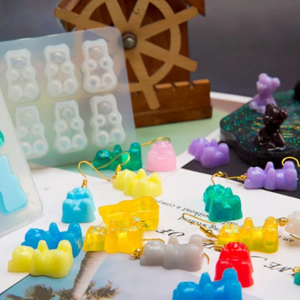 Çoklu Kolye Ve Reçina Epoksi Kalıbı 50 Li Haribo Ayıcık Minik Boy - Resim 3