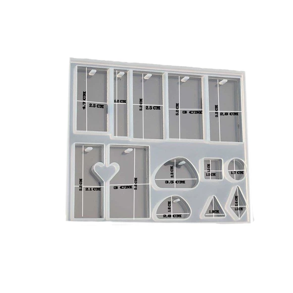 Epoksi Silikon Kalıp  Çoklu Onüçlü Bitişik Kalp 15 CM 15 - 2