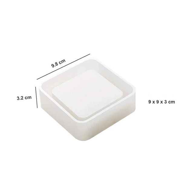 Epoksi Silikon Kalıp Küllük Kalıbı Kare 9.8X3.2 CM - 2