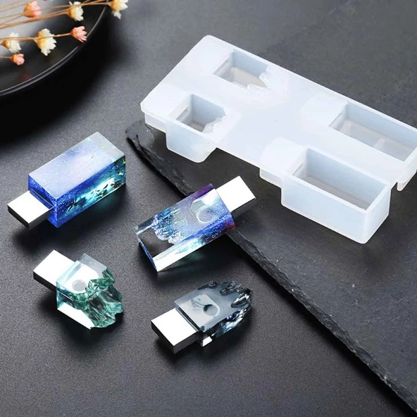 Epoksi Reçine Silikon Usb  Kalıbı 4 lü Model - 2