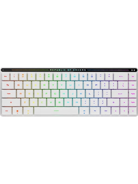 ASUS ROG Falchion RX Low Profile Red Switch RGB Kablosuz Türkçe Mekanik Beyaz Gaming Klavye - 1