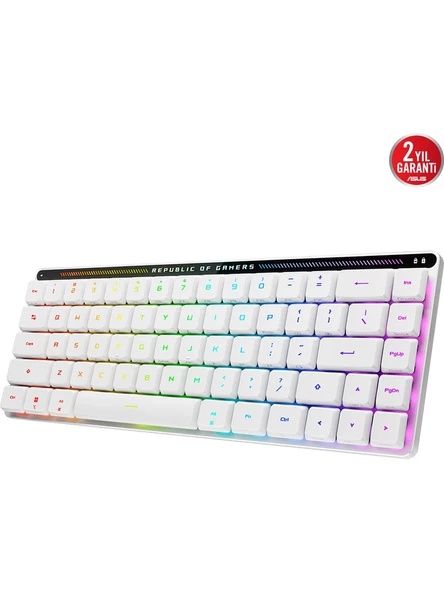 ASUS ROG Falchion RX Low Profile Red Switch RGB Kablosuz Türkçe Mekanik Beyaz Gaming Klavye - 2