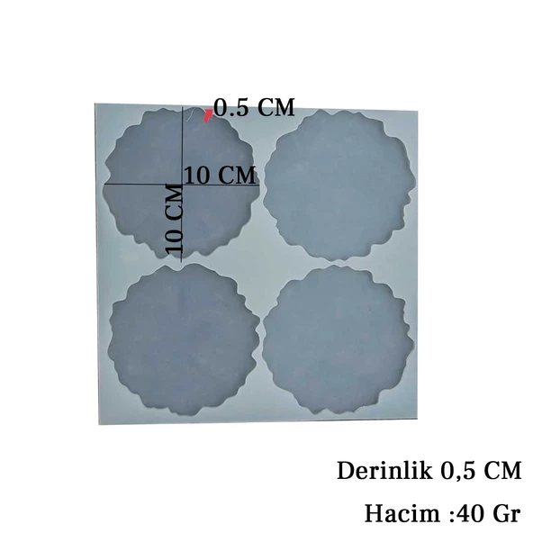Epoksi Bardak Altlığı 10 CM Geode 4 lü - 2