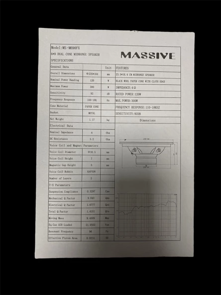 MS-M690FX 6X9 MIDRANGE 300W ÇİFT - Resim 8