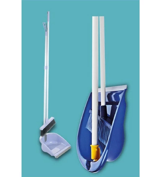 Titiz TP-158 Katlanır Saplı Süpürgeli Fırçalı Hazneli Kabinli Plastik Faraş Seti Takımı - Resim 3